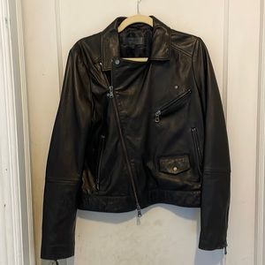 J Brand "letty" moto jacket, black, leather, large